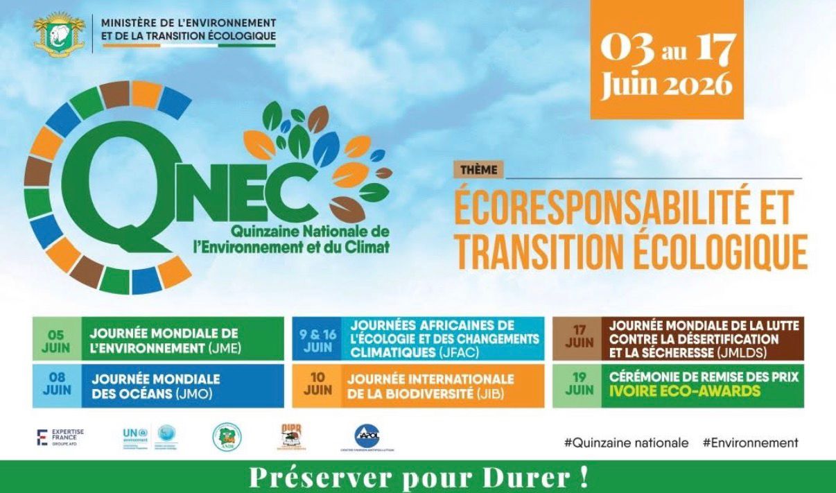 Quinzaine Nationale de l'Environnement du 3 au 17 juin 2026